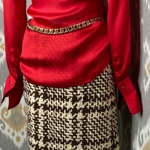 Ralph Lauren Fall 2001 Tweed Hounds-tooth Skirt